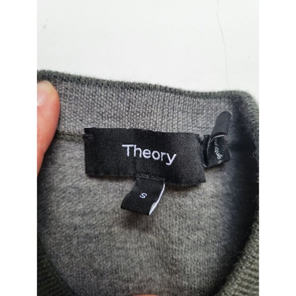 Theory Gray Long Sleeve Merino Wool Sweater Size S Office Wear Wedding Casual - Picture 5 of 8